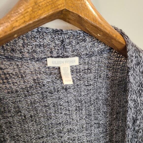 Eileen Fisher Size XS Grey Open Front Linen Cardigan - Picture 4 of 11
